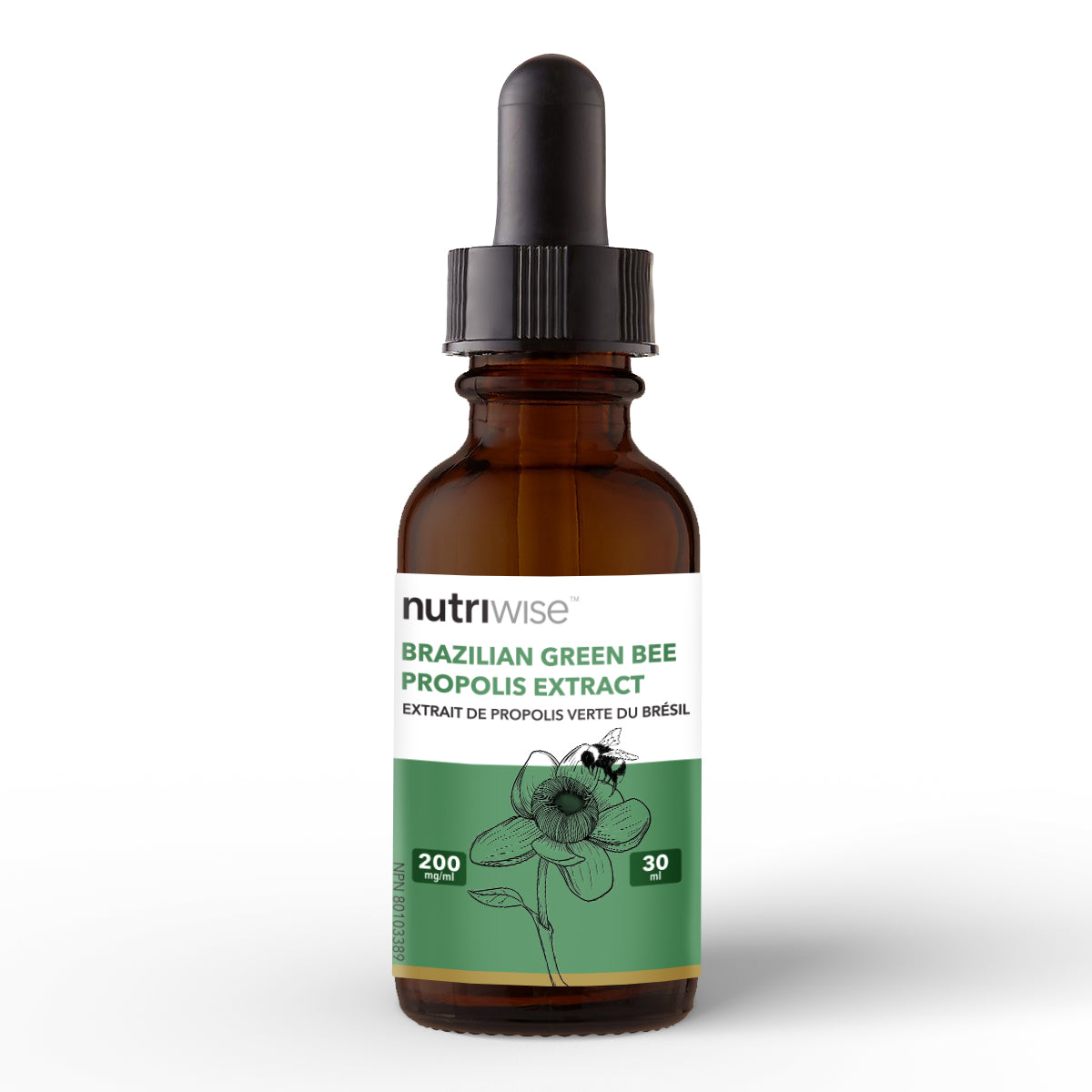 Brazilian Green Bee Propolis Dropper Bottle