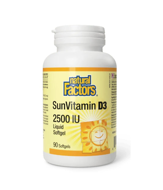 Natural Factors  SunVitamin D3 2500 IU 90 Softgels