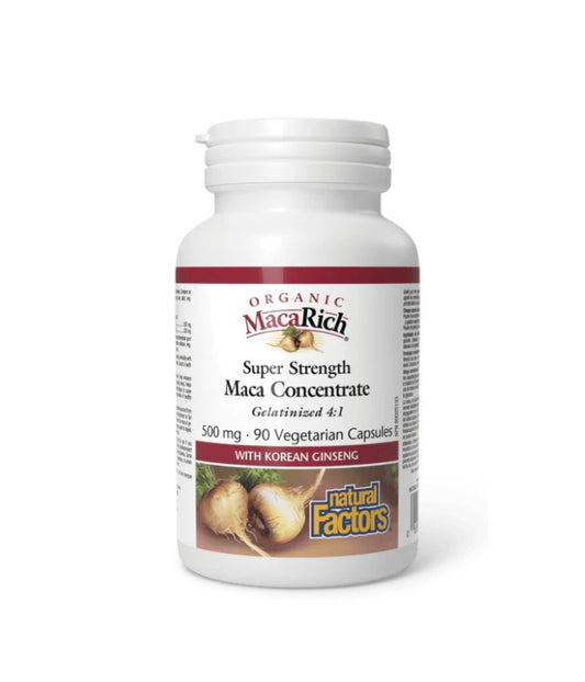 Natural Factors Organic MacaRich Super Strength Maca Concentrate 500 mg  90 Capsules